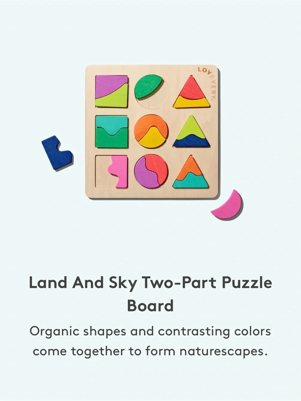 Lovevery Land And Sky Two-Part Puzzle Board from Free Spirit play kit NWT